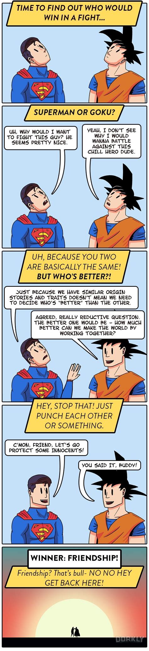 Goku Vs Superman Who Would Really Win Dorkly Comics Fandom Shirts Goku