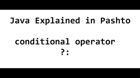 31 Conditional Operator In Java Youtube