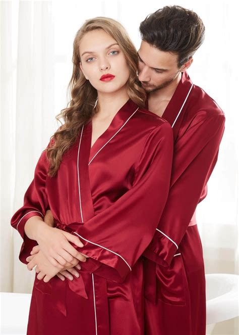 Momme Unique Silk Couple Robes Satin Clothing Satin Clothes Mesh