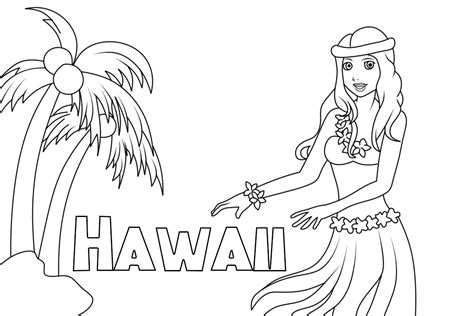 Hawaiian Girl Coloring Page Download Print Or Color Online For Free