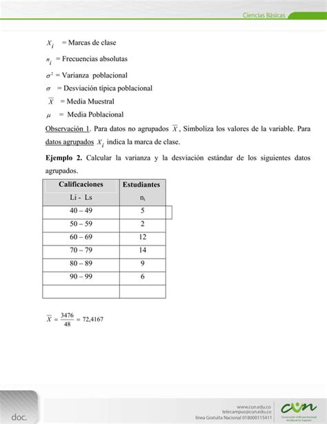 Varianza Y Desviacion Tipica Estandar