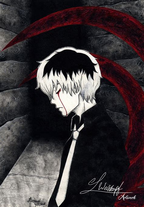 Print Ink Art Haise Sasakikaneki Ken Tokyo Ghoul Etsy