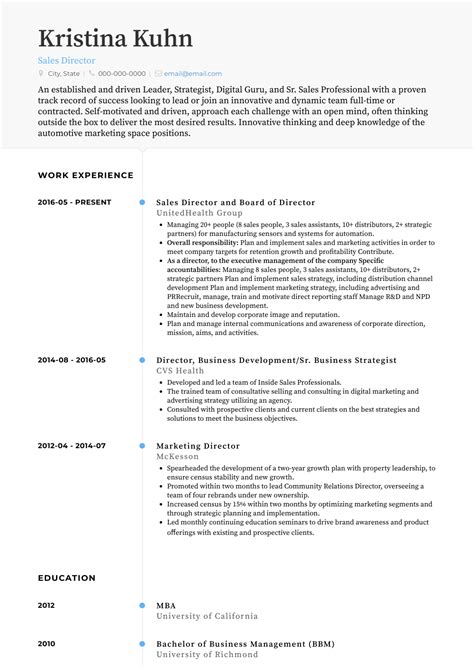Create job winning resumes using our professional resume examples detailed resume writing guide for each job resume samples for inspiration! Sales - Resume Samples and Templates | VisualCV