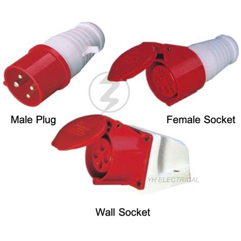 16a 32a 4pin Industrial Plug And Female Sockets And Wall Socket Male