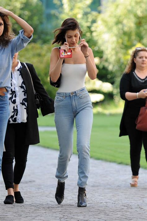 Bella Hadid In Tight Jeans During Milan Fashion Week In Milan 16
