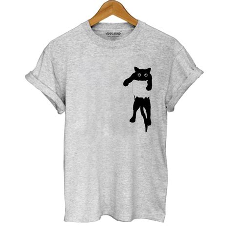 Most relevant trending newest best selling. a Pocket Cat T-shirt Women's Cute Black Kitty | Catastic