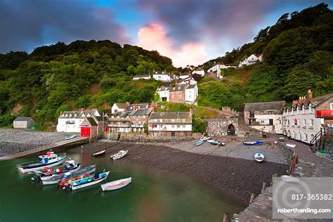 Clovelly Village And Harbour Early Stock Photo