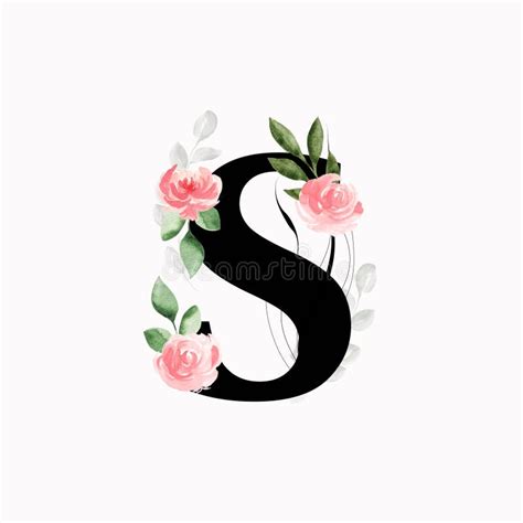 Letter S With Roses Stock Vector Illustration Of Letter 7967454