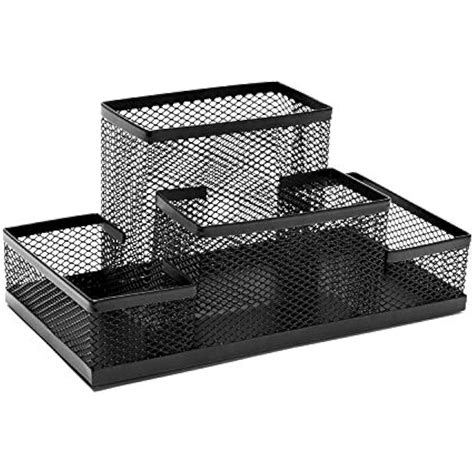 Mesh Desk Organizer With 4 Compartments Office Supplies Accessories