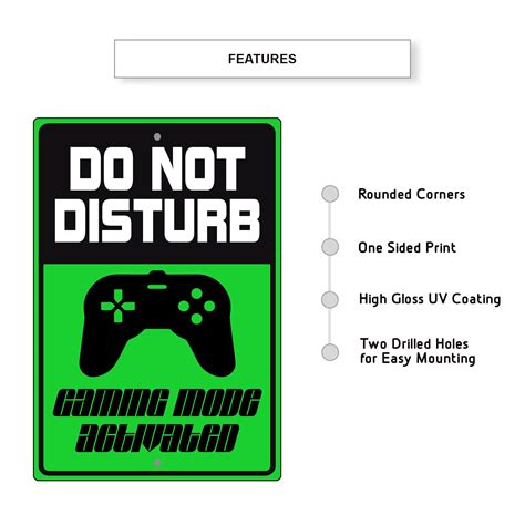Do Not Disturb Gaming Mode Activated Aluminum Metal Sign Sign Fever