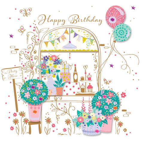 Party Here Pretty Happy Birthday Greeting Card Cards Love Kates