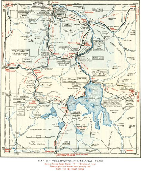 Map Of Yellowstone National Park Maps On The Web