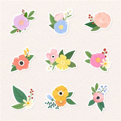 Summer Flowers Sticker Set