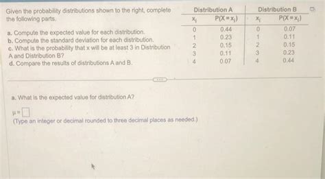 Solved Given The Probability Distributions Shown To The Chegg Com