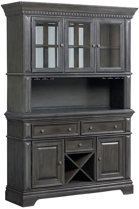 A new solid wood hutch, solid wood buffet or wood sideboard may be just what you need. Garrison Burnished Grey Buffet With Hutch from Standard ...