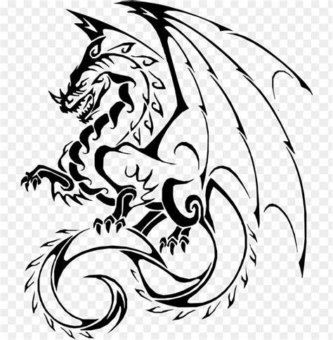 Free Download Hd Png Outline Drawing Of Dragon Png Transparent With