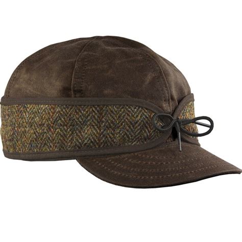 Shop Stormy Kromer Waxed Cotton Cap With Harris Tweed Free Shipping