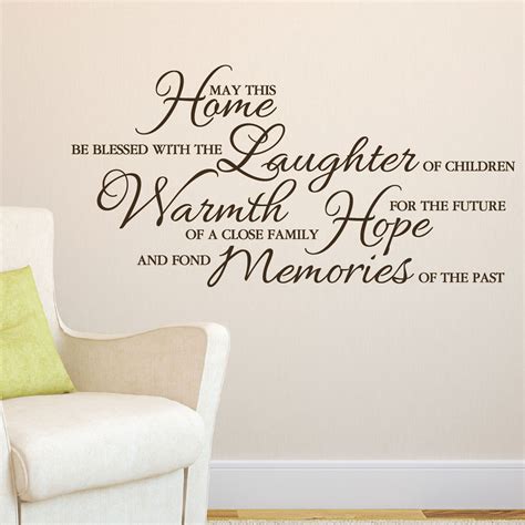 May This Home be Filled with Laughter Warmth Hope Memories Vinyl Wall Decal