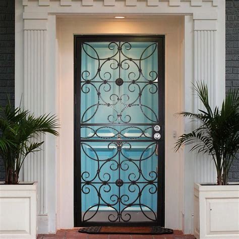 Beautiful wrought iron exterior doors at discount prices in houston, texas. Grisham 36 in. x 80 in. 467 Series Black Prehung Universal ...