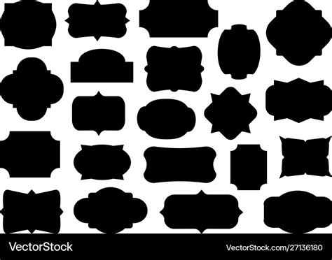 Black Set Different Shapes Vintage Frames Vector Image