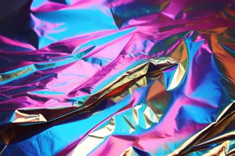 Holographic Iridescent Color Wrinkled Foil Background Ai Generated