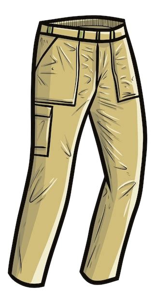 Premium Vector Cool Light Brown Long Pants Cartoon Illustration