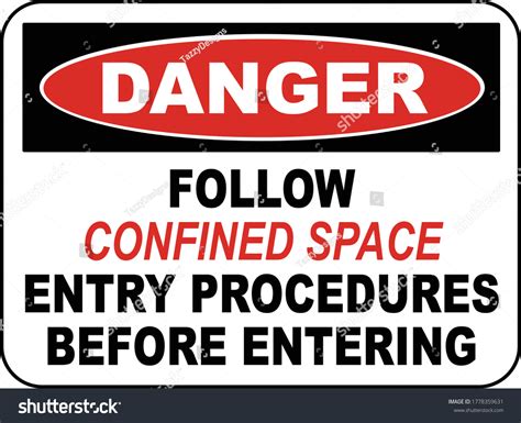 Vektor Stok Confined Space Entry Procedures Sign 5 Tanpa Royalti