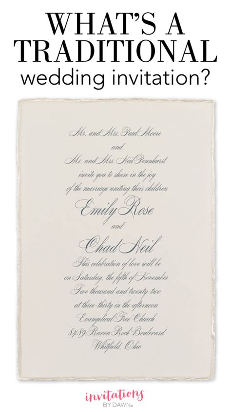 What’s a traditional wedding invitation?