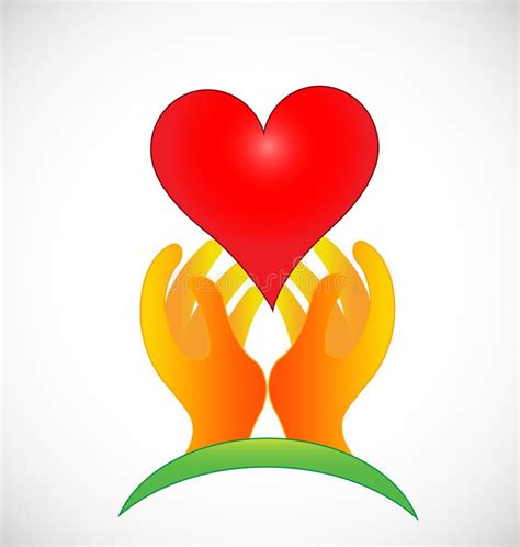 Heart And Hope Abstract Shape Hands Icon Stock Vector Illustration Of