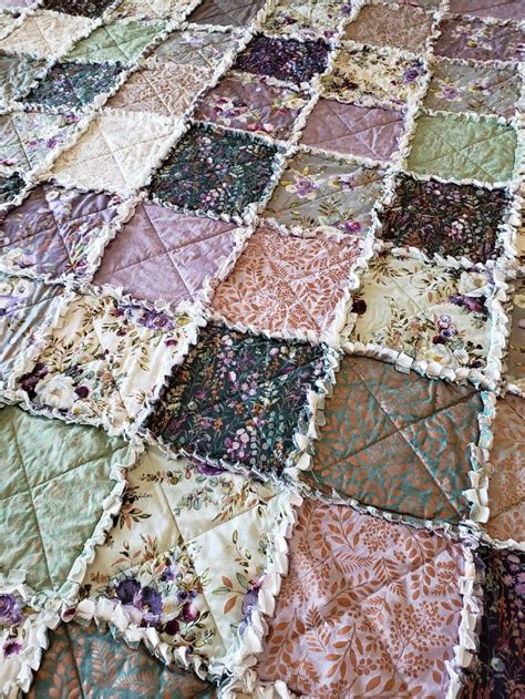 Lilac And Sage Large Rag Quilt Throw Rag Quilt Quilts Throw Quilt