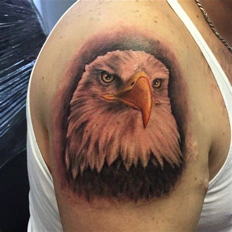 Realistic Eagle Tattoo On Back
