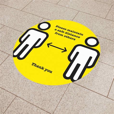 Maintain A Safe Distance From Others Vinyl Floor Stickers 300mm