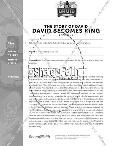 2 Samuel 5 David Becomes King Curriculum Sharefaith Media