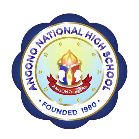 The National High School Logo Is Shown In Blue And Gold With Stars