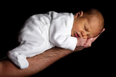 Newborn Baby On An Arm Free Stock Photo Public Domain Pictures