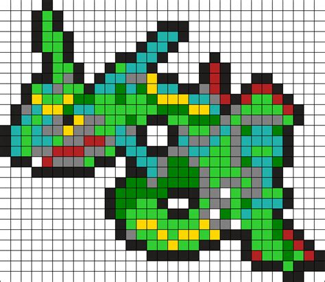 384 Rayquaza Kandi Pattern Pokemon Perler Beads Pixel Art Pokemon