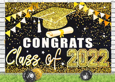 Buy Class Of 2022 Banner Backdrop Graduation Party Decorations 2022
