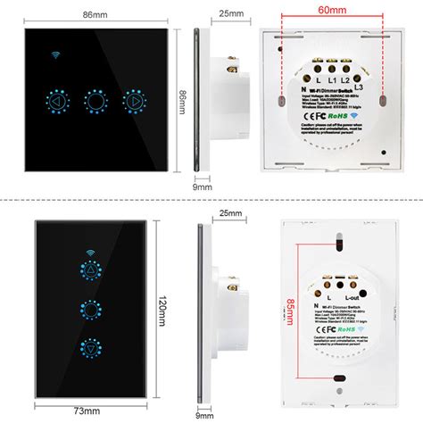 Tuya Smart Life Led Dimmer Switch Wifi Smart Light Touch Switch Dimming
