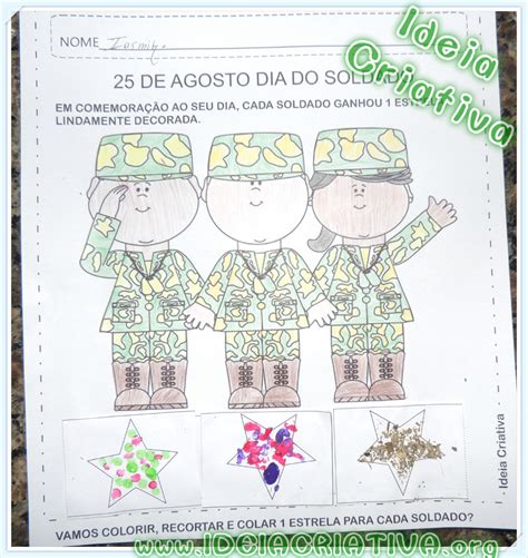Mensagens e frases para o dia do soldado. Atividade Dia do Soldado Recorte Colagem Decoração | Ideia ...