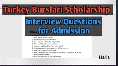 Turkiye Burslari Letter Of Intent For Turkey Scholarship Sample Pdf