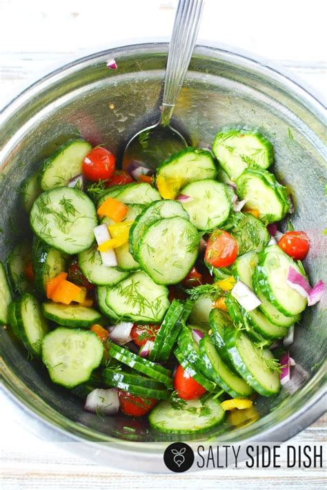In a medium mixing bowl whisk together greek yogurt, mayonnaise, vinegar, honey and season with salt to taste (about 1/4 tsp). Cucumber Salad with Vinegar Recipe | Fresh Dill & Red Onions