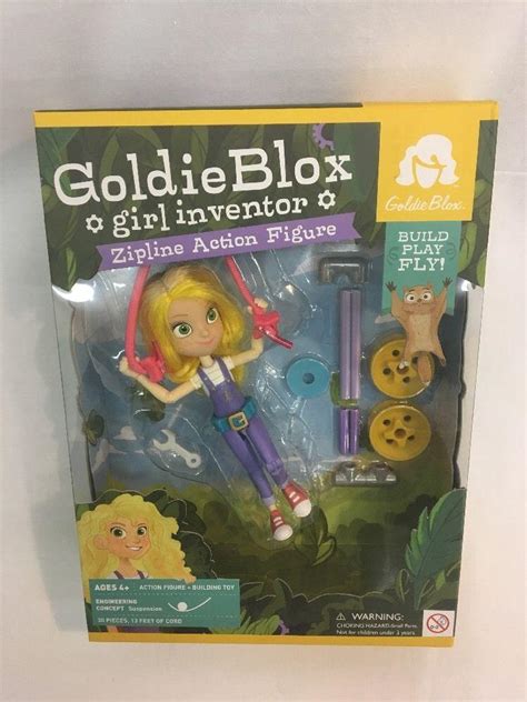 Goldie Blox Zipline Action Figure And Building Toy Set Girl Inventor