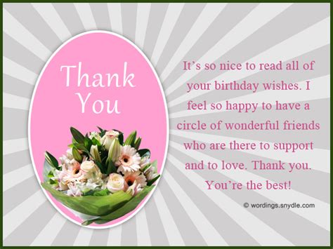 Thank You Note For Birthday Wishes On Facebook Thank You Messages For