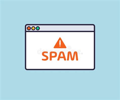 Spam Email Envelope Warning Window Appear On Website Browser Logo Design Receive Notification