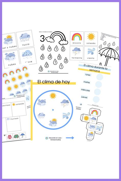 El Clima Pack De Imprimibles Para Trabajar El Clima Con Los Etsy