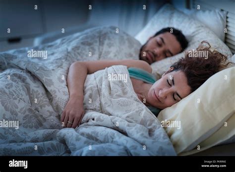 Couple Sleeping In Bed Stock Photo Alamy
