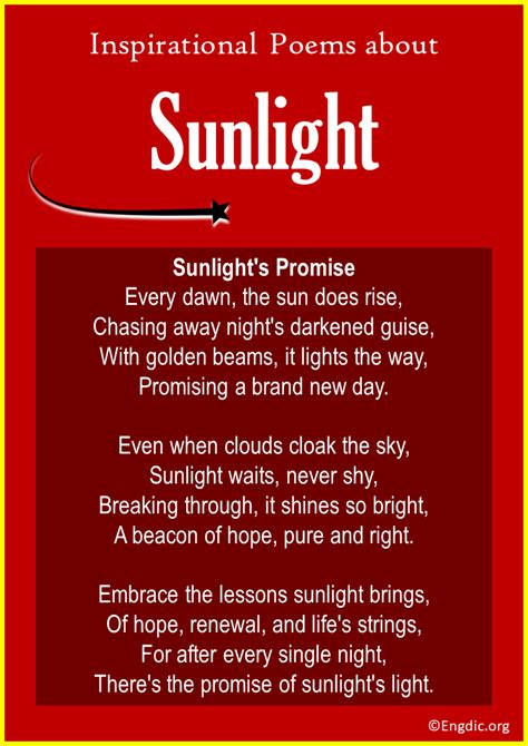 Top 20 Poems About Sunlight Engdic