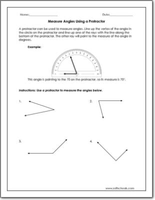 Measuring Angles Protractor Worksheet