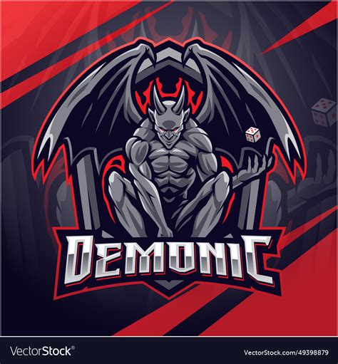 Demonic Esport Mascot Logo Design Royalty Free Vector Image