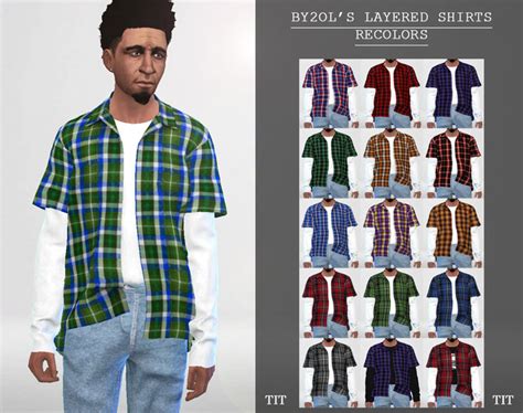 The Sims 4 Cc — Thisisthem By2ols Layered Shirts Recolors 16